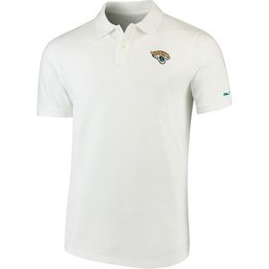 Men's Jacksonville Jaguars Vineyard Vines White Stretch Pique Polo Size Medium